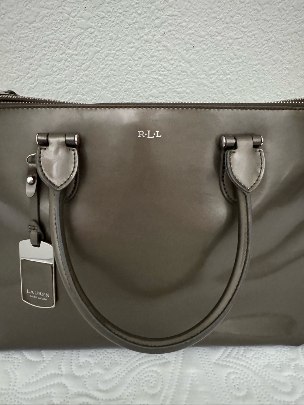 Lauren Ralph Lauren Newbury Double Zip Satchel Bag Tote - Picture 2 of 15